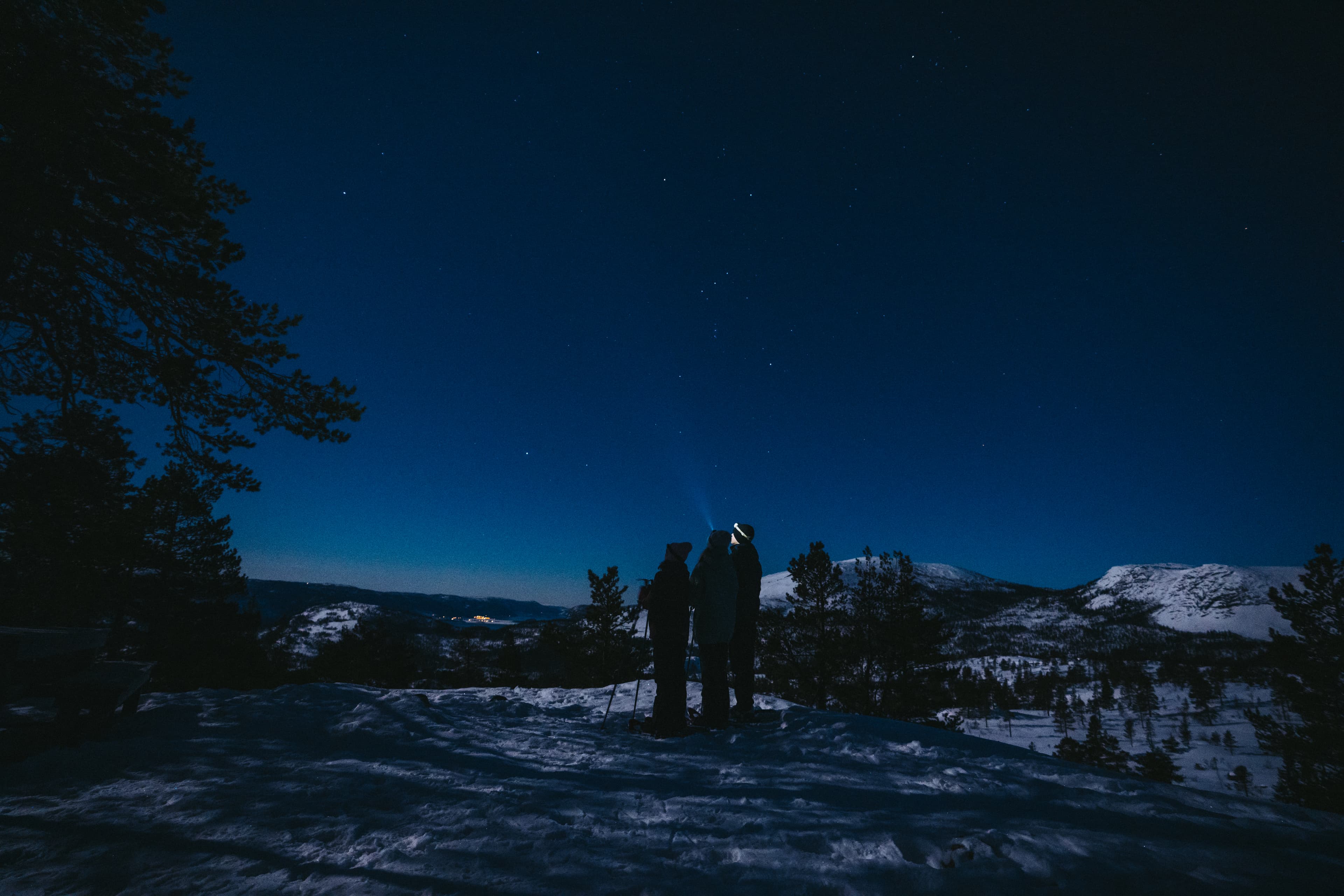 Stargazing with snowshoes in Vrådal