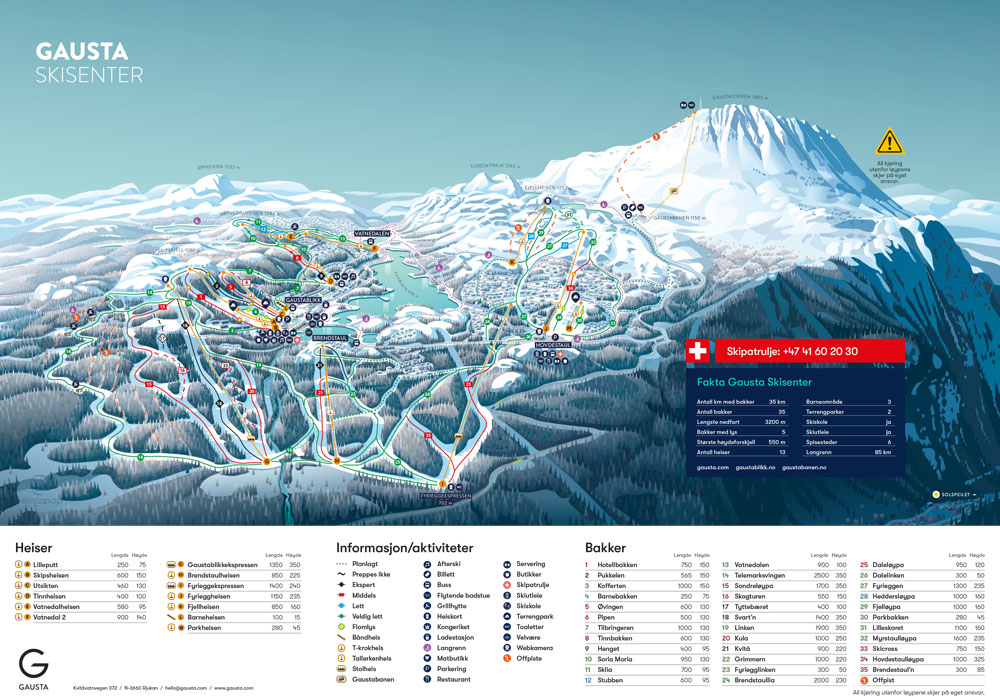 map Gausta skisenter