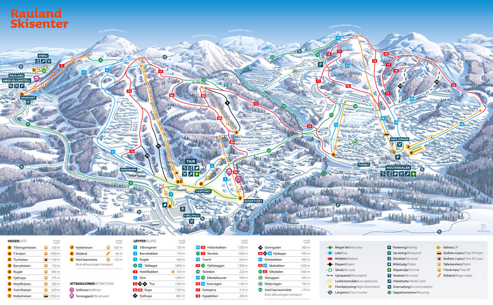 trail map collage Rauland