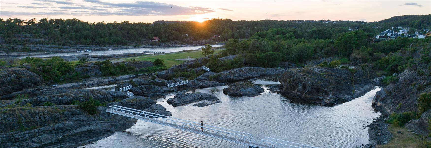 overview picture of the coastal path in Langesund