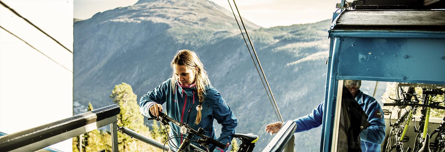 Med sykkel på Krossobanen