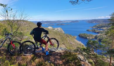 Trail biking with guide