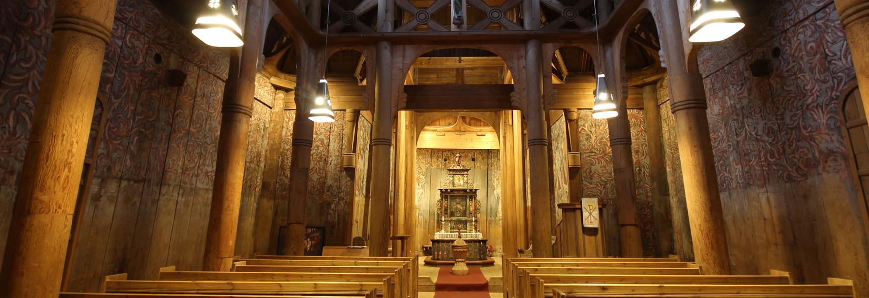interior at Heddal stave church in Notodden