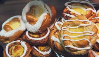 Fresh pastries at Aasmundsen Bakery at Tuven shopping Centre.