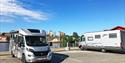 motorhomes on the motorhome parking lot in Skien