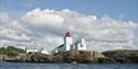 langøytangen lighthouse seen from the water