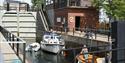 leisure boat in the Skien lock