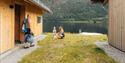 Family outside Saga Sauna.