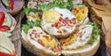Delicious lunch dishes at Aasmundsen Bakery.