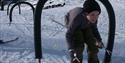 A boy skiing