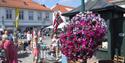 city life on the square in Brevik