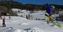 Nice jumping on telemarkskis