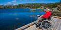 man in wheelchair fishing
