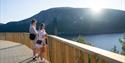 2 ladies enjoy the view from the the tree top walk at Hamaren