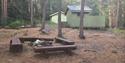 Grillcabin, and fireplace in Helle