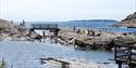 people bathing at Krogshavn bathing place in Bamble