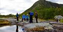 group hiking on Kvenna Road