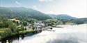 drone image of Kviteseid town