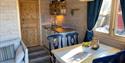 interior of a cabin for 2 people at Lystang Camping