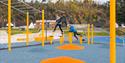 Children playing in the activity park on Nesøya.