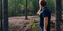 Man playing frisbee golf.