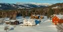 the houses on Bolkesjø farm in winter