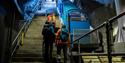 people go up the stairs on Gaustabanen