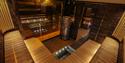 spacious and beautiful sauna on the sauna boat Melvin in Porsgrunn