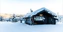 service building at Groven Camping in winter