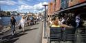 outdoor seating at Becks Brasserie in Skien
