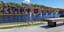 view from the fishing ladder in Skien
