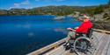 man in wheelchair fishing