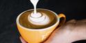 cup of coffee at coffee bar Farstad & Co in Skien