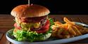 burger "mighty Beast" is served at Jimmy's Restaurant and Bar in Porsgrunn