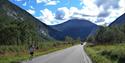 view of Gaustatoppen from the cycle path