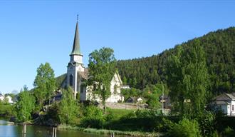 Skotfoss church is located right by the Telemark Canal