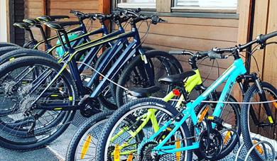 bicycles for rent at Skien leisure park