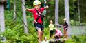 children climbing in the climbing park High and Low in Bø in Telemark