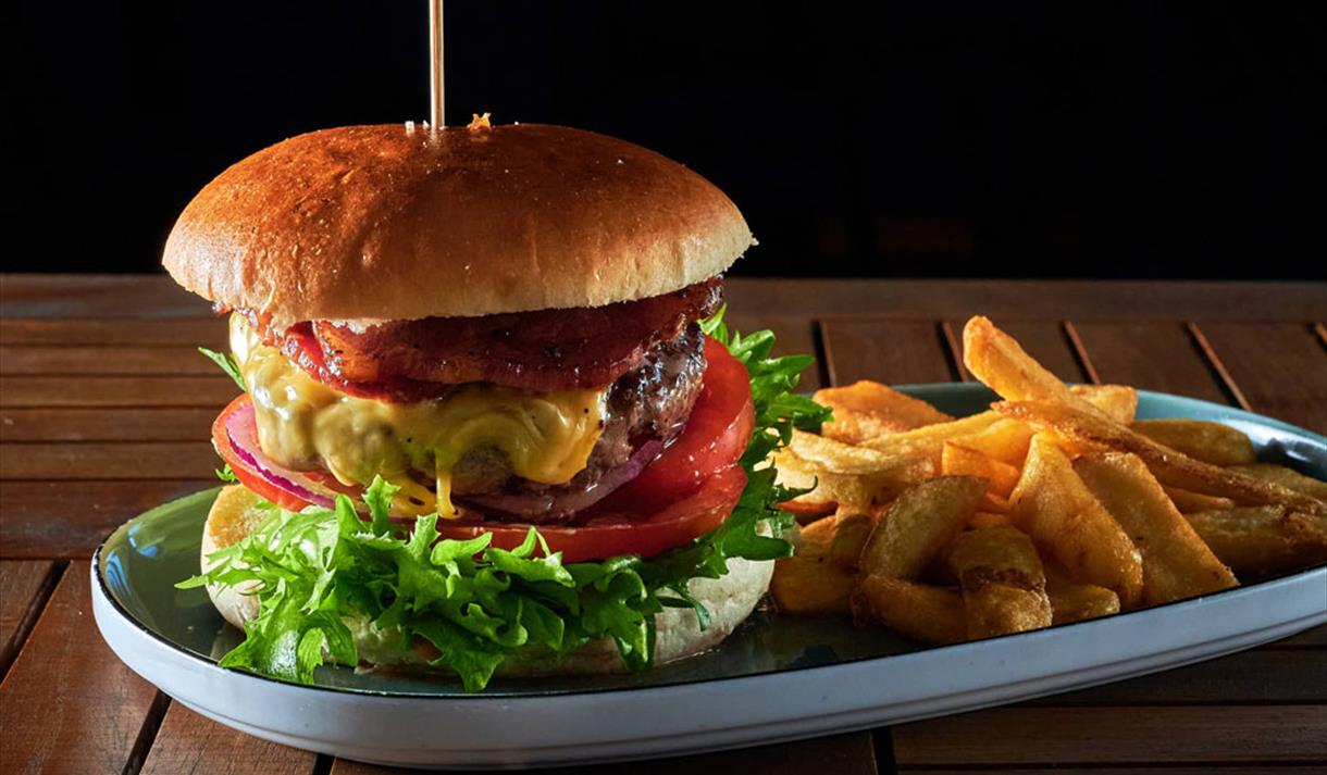 burger "mighty Beast" is served at Jimmy's Restaurant and Bar in Porsgrunn