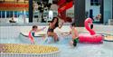 mother with children at water park in Skien leisure park