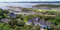 drone image of Langesund baths and the area around the hotel