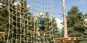 boy climbs in a net in the climbing park in Skien leisure park
